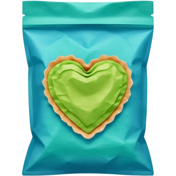 small blue/green snack bag emoji