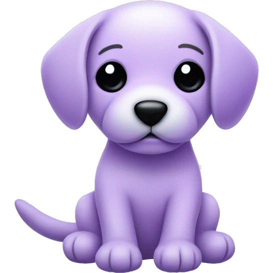 cute chibi all light purple stuffed puppy toy with floppy ears and black dot eyes and a nose made of thread emoji