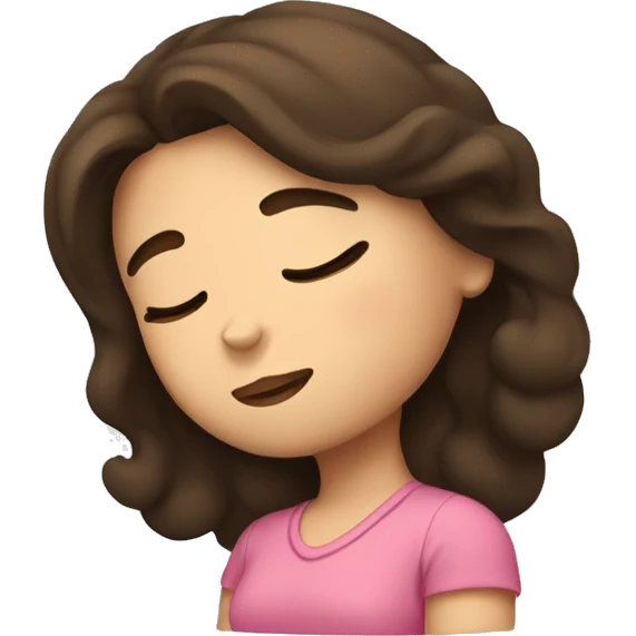 Brunette girl sleeping emoji