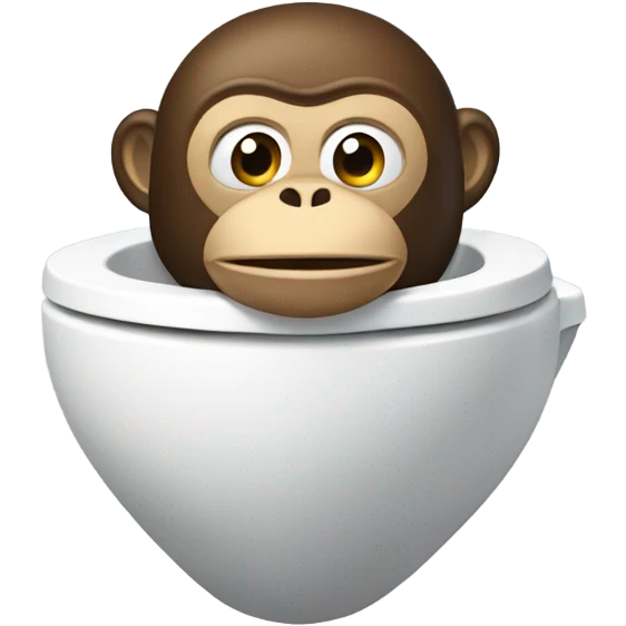a toilet with monkey head sticking out emoji