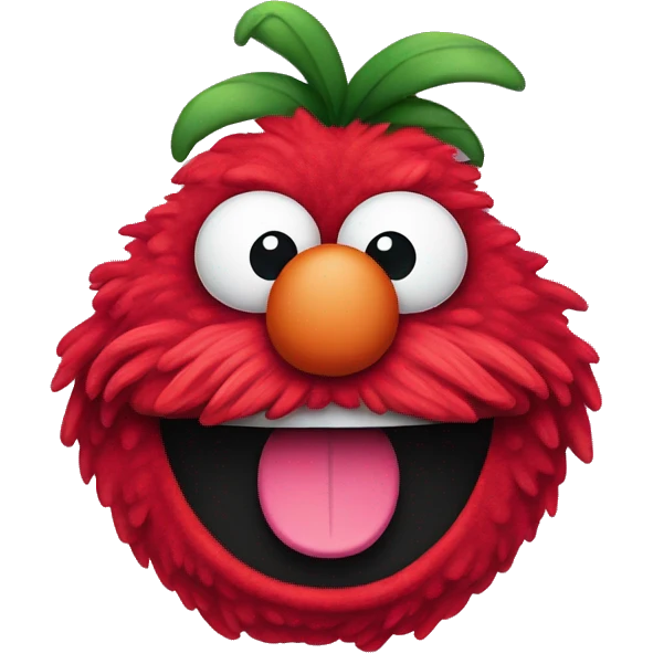 elmo with pink moustache, not hair emoji
