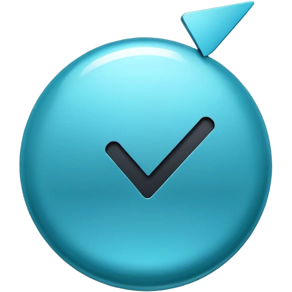 Blauer Haken von tik tok emoji