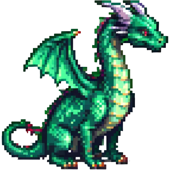 Skinny Green emerald Dragon  emoji