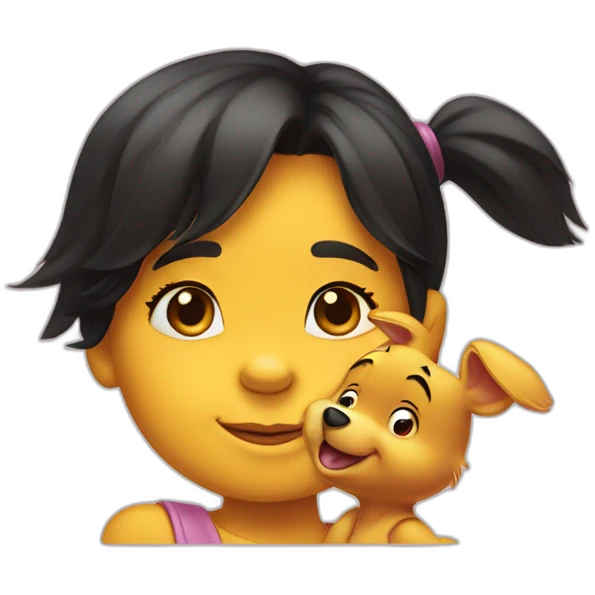 Winnie pooh and a girl emoji