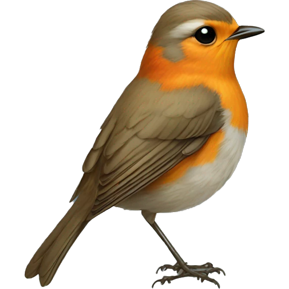 robin bird on t letter emoji