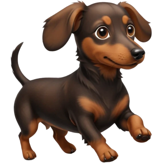 Dachshund dog escaping emoji