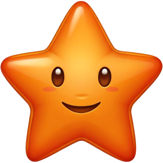 Oreange colour ball in side the red colour star emoji