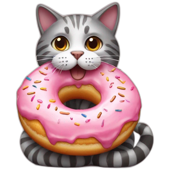 Cat eating donut  emoji