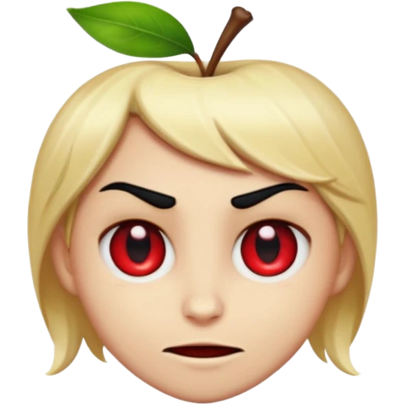 Lucifer from Hazbin Hotel as an apple-style emoji, mischievous expression, red eyes, and slicked-back hair emoji