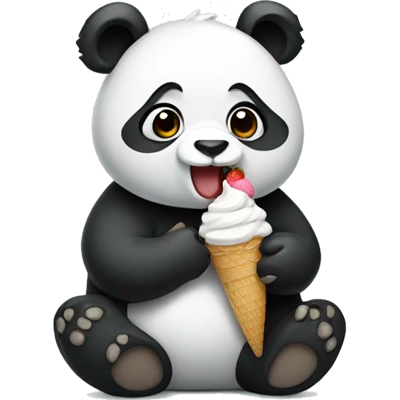 Panda eating ice cream emoji