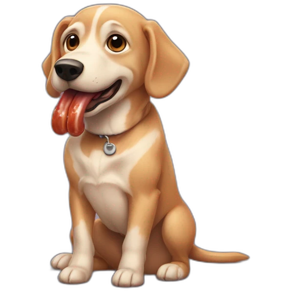 Perro salchicha con gordo de mar emoji