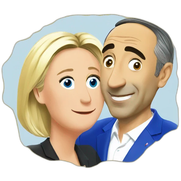 Marine Le Pen caresses Éric Zemmour emoji
