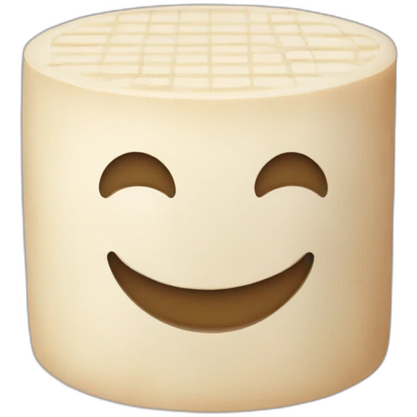 round tofu with a grid pattern on top emoji