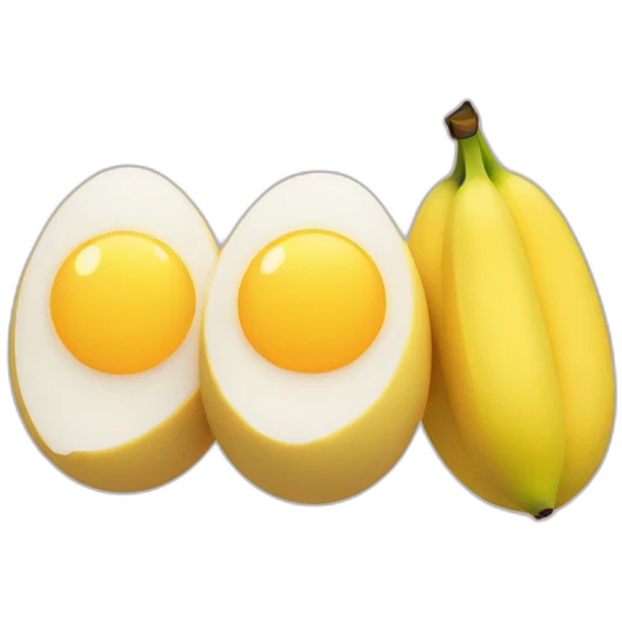 2 eggs and 1 banana emoji