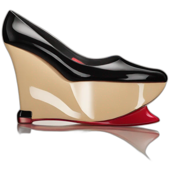 One WEDGE heel LOUBOUTIN black PATENT emoji