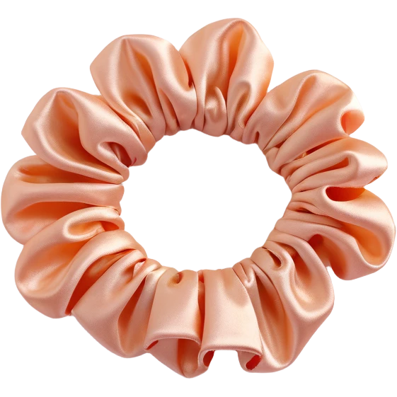 small silky pastel pink scrunchie with shimmer effect emoji