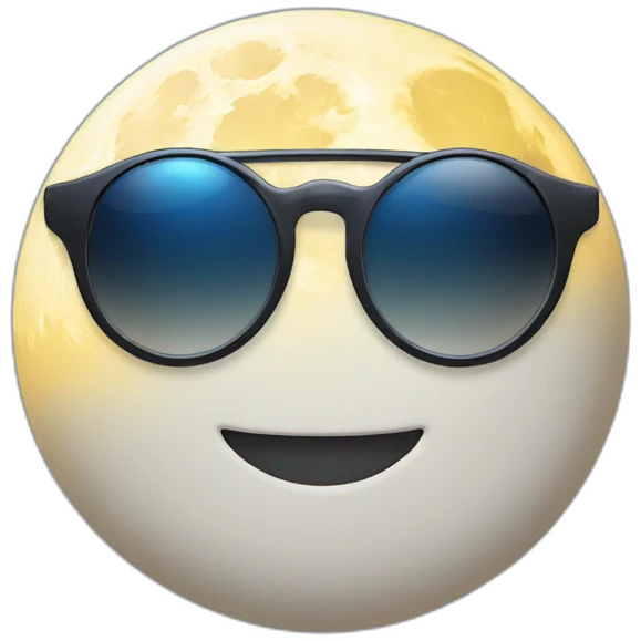 Moon in a sun glass emoji
