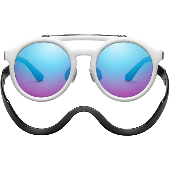 Fashion sunglasses in white frame without human emoji