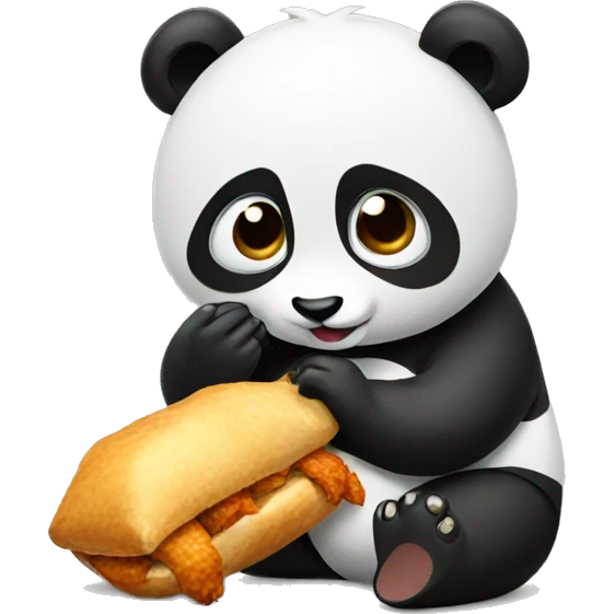 Panda eating chicken emoji