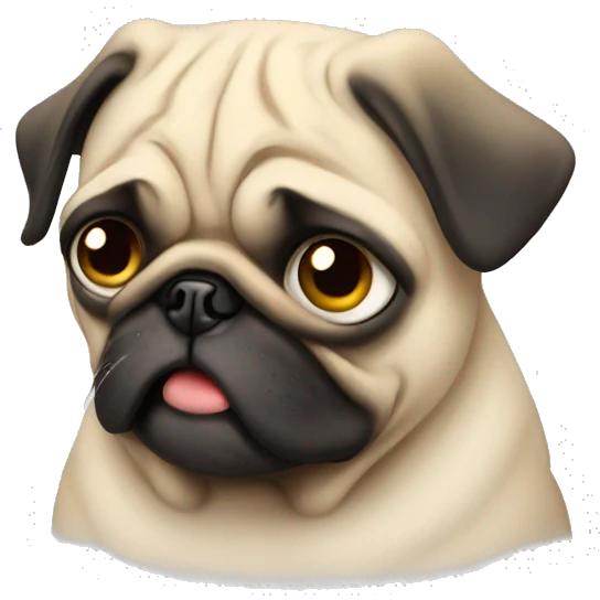 Crying pug emoji