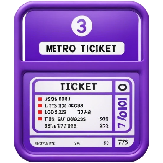 Parisien metro purple ticket  emoji