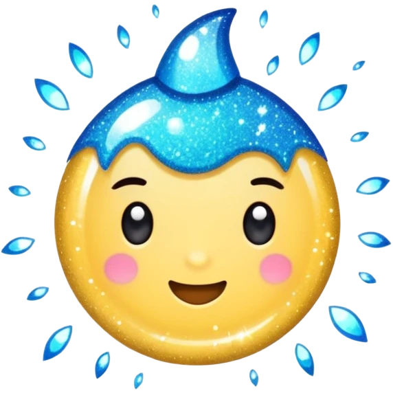  sparkling shiny glitter, with bright sparkles and shimmering particles, simple cute cartoon style emoji