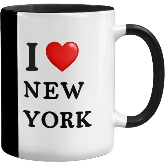 Coffee mug with I love New York  emoji