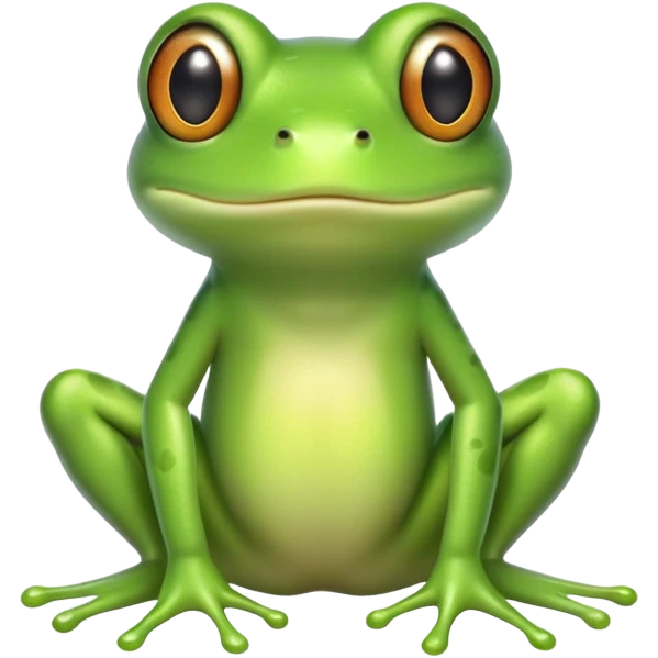 cute green frog with visible legs sitting emoji