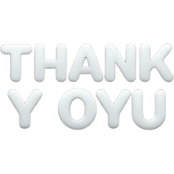 Discord custom emoji, 1:1.
Pop rounded font text "Thank You".
Single color, flat design.
Only simple circles around it.
No hearts, no stars, no sparkles.
High contrast, readable at small size.
 emoji