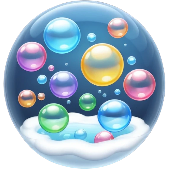 bubble foam object icon, floating soap bubbles, shiny transparent, 3D cartoon, soft shadow, mobile game icon style, centered, clean background, no text, no watermark
 emoji