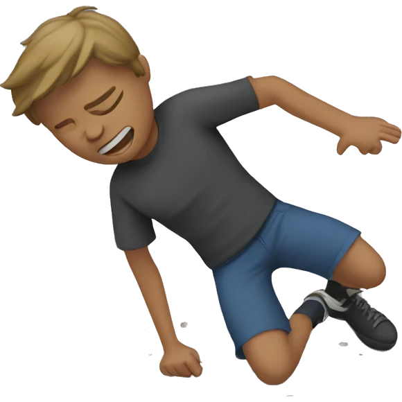 person crying and kicking the ground emoji