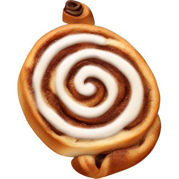 Cinnamon roll with coffee emoji