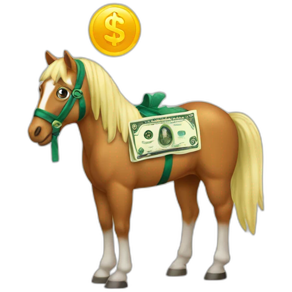 horse with dollar emoji