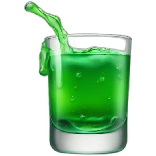 short old fashioned glass with green liquid at the bottom emoji