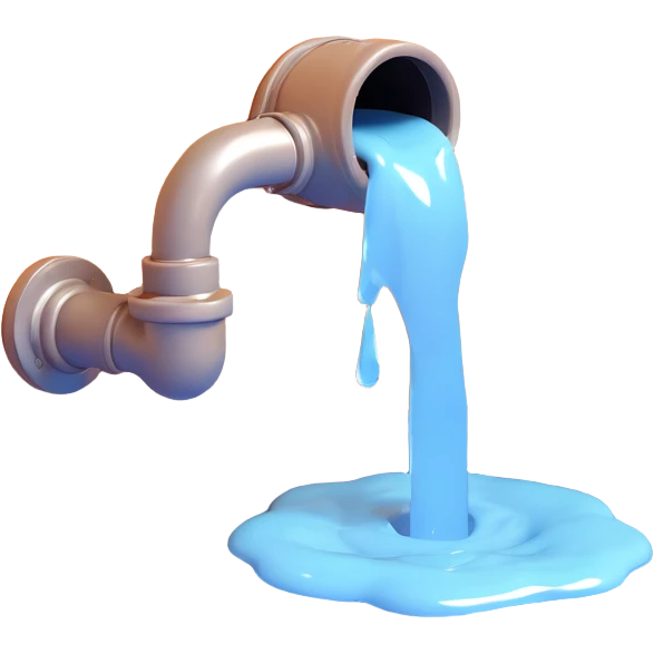 
3D render of a cracked pipe with water dripping from it, Pixar-style, clean and realistic, soft reflections, isolated on white background, professional and colorful

 emoji