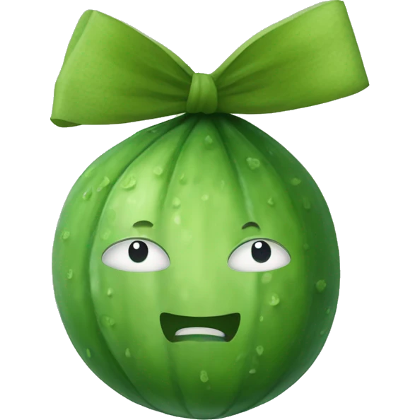 Cucumber with bow around it  emoji