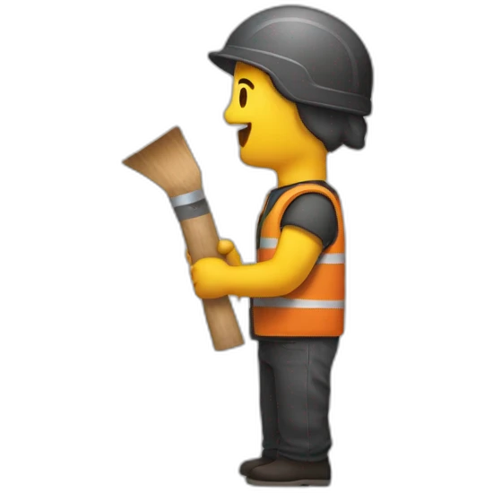 Manifestant qui lance une brique emoji