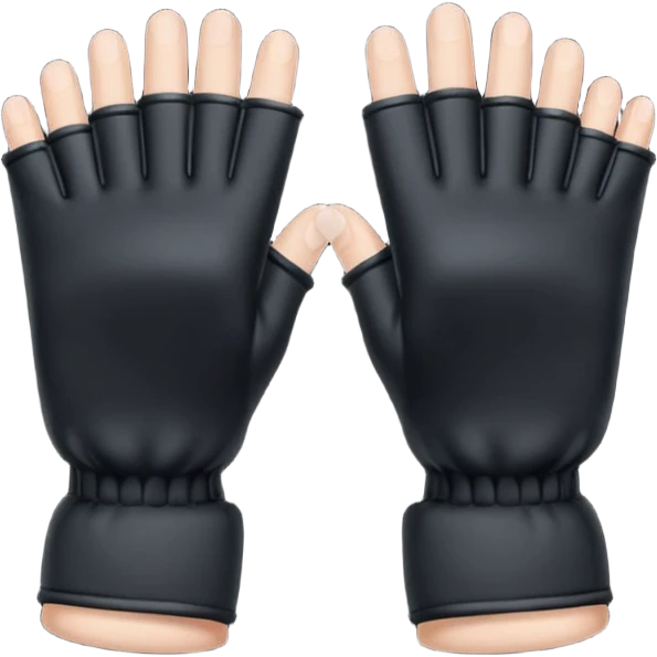 A pair of dark fingerless cotton gloves emoji