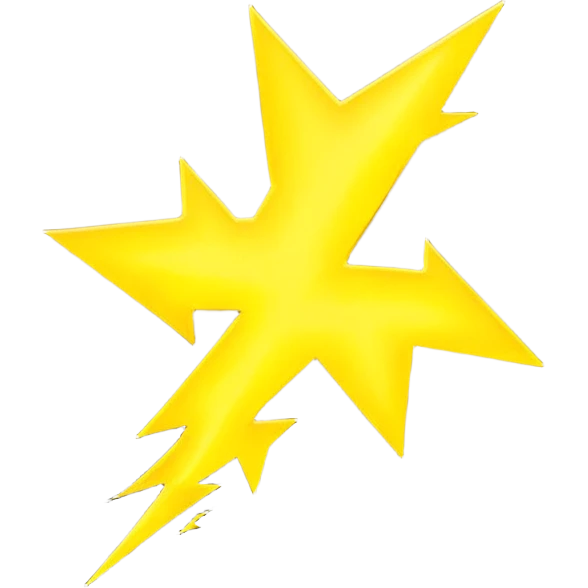 3D render of Lightning Bolt, miniature weather phenomenon, volumetric particle effects, jagged glowing bright yellow plasma strike, elemental energy, emoji style, isolated on white background --v 6.0. emoji