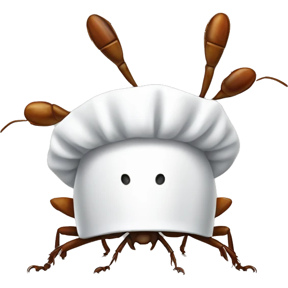 Cockroach with white chef hat emoji