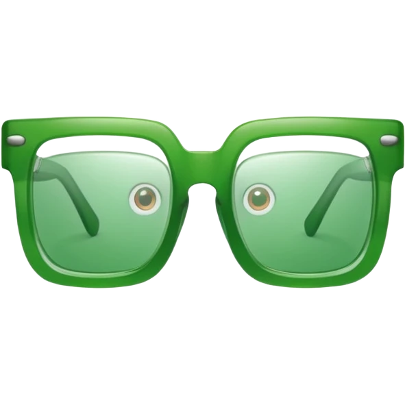 Green Square Spects, transparent glass. only spects. emoji
