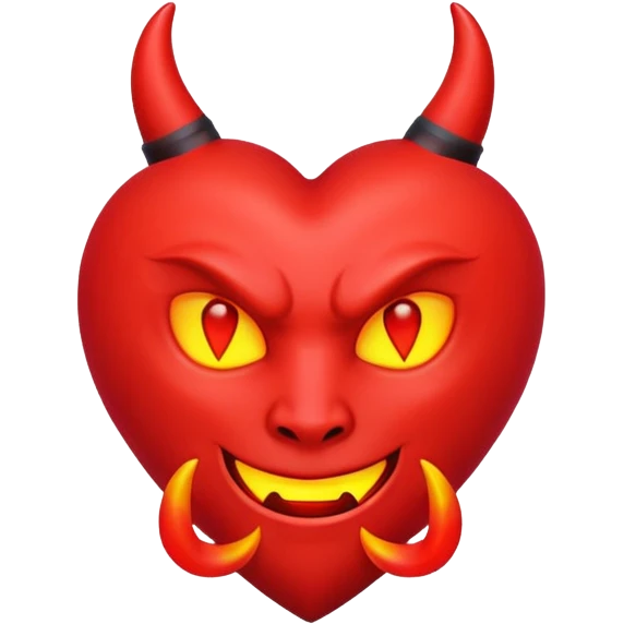 Devil heart neon emoji