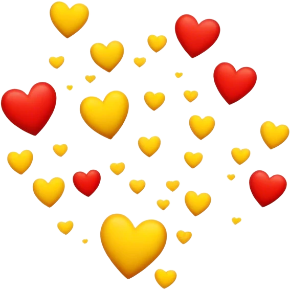 Yellow and red hearts emoji