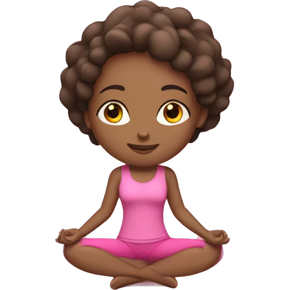 brunette yoga girl pink clothes emoji