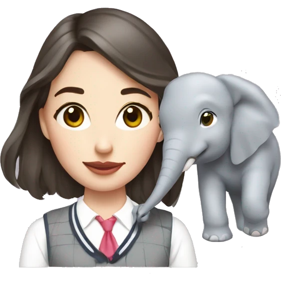 Preppy girl with drunk elephant emoji