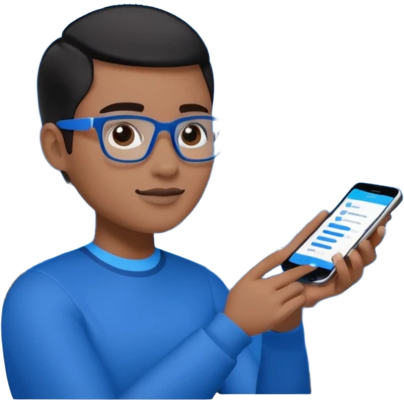 Create an image of an AI coach helping people set goals based on their hobbies. Show a person chatting with the AI, where the screen displays a list of steps and goals. Add elements of progress and personalization. Use a color palette that is associated with technology and innovation. emoji