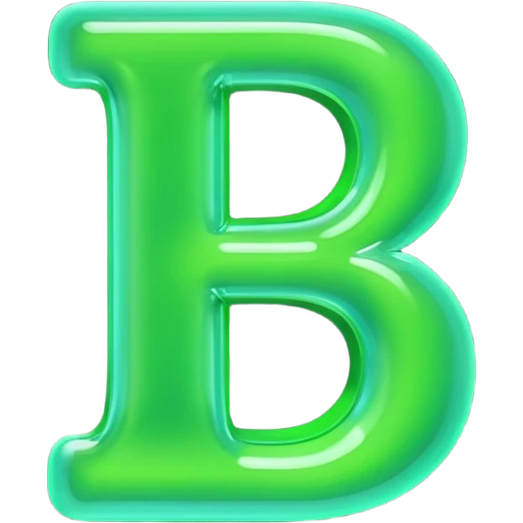 neon green bubble letter B emoji