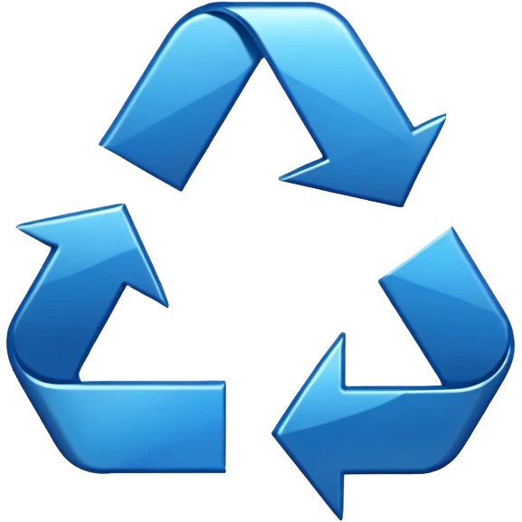 recycle logo two arrows blue emoji