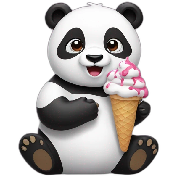Panda eating ice cream emoji
