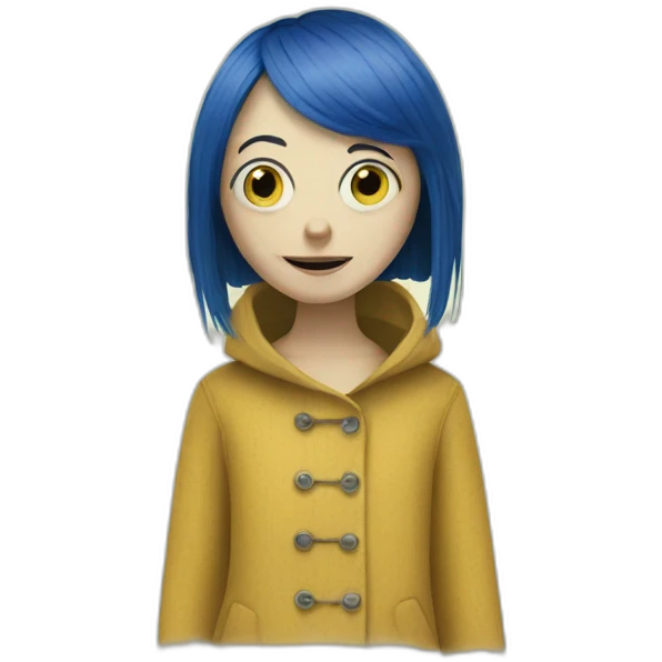 Coraline with button eyes emoji
